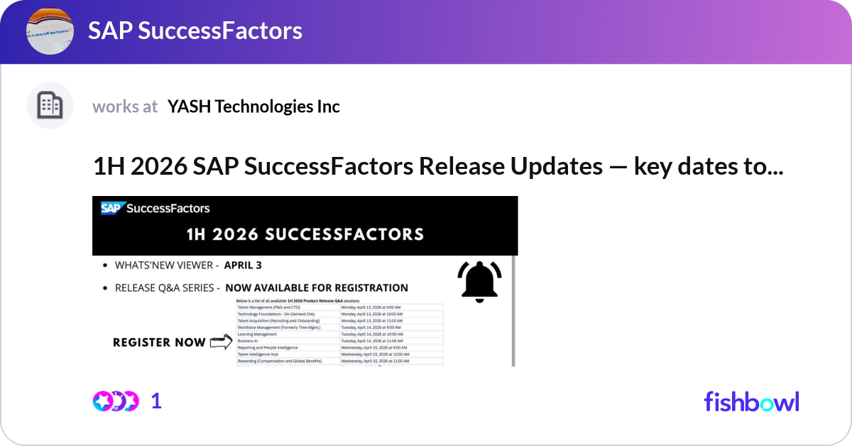 1H 2026 SAP SuccessFactors Release Updates — key d... | Fishbowl