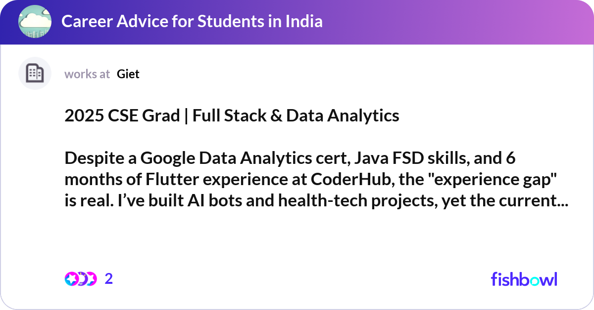 2025 CSE Grad | Full Stack & Data Analytics Despi... | Fishbowl