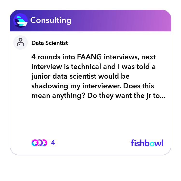 4 rounds into FAANG interviews, next interview is ... | Fishbowl