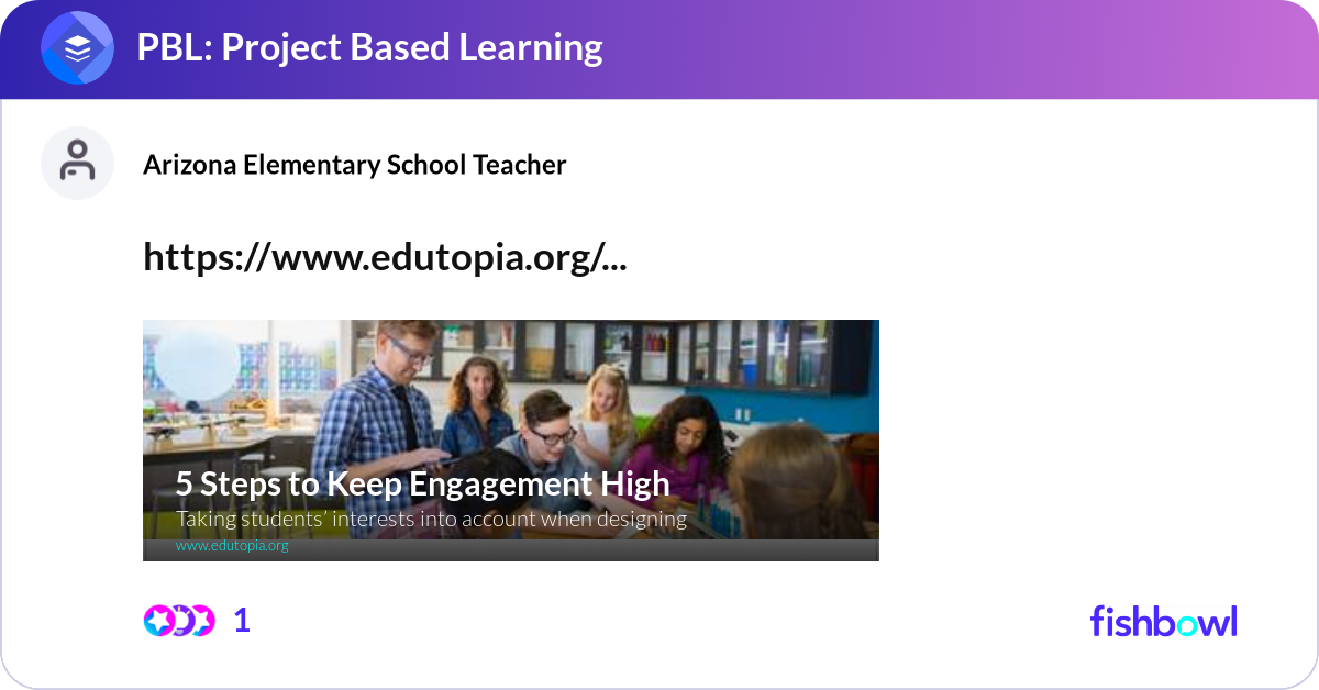 Edutopia Icon https://www.edutopia.org/article/pbl-maintaining-s... | Fishbowl