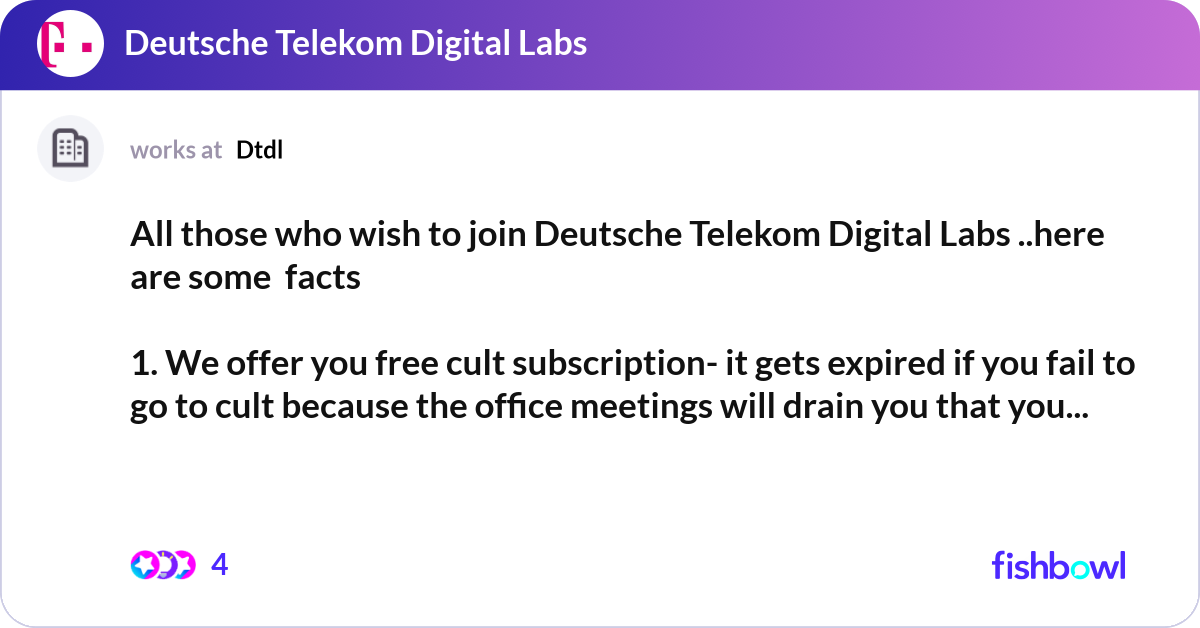 All those who wish to join Deutsche Telekom Digita... | Fishbowl