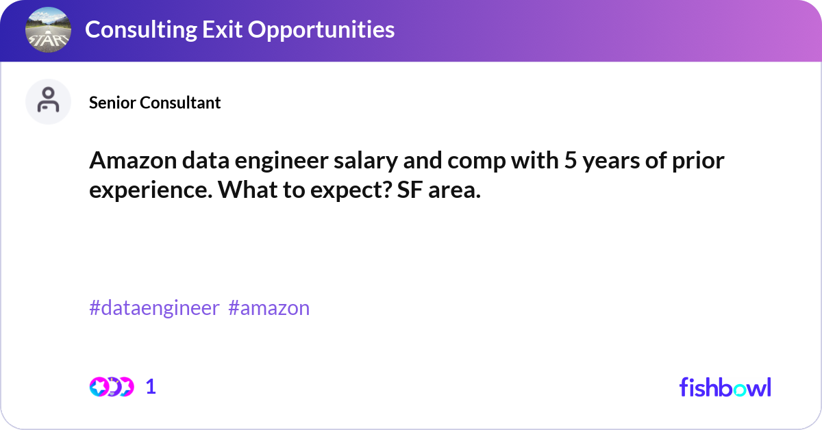 Amazon data engineer salary and comp with 5 years ... | Fishbowl