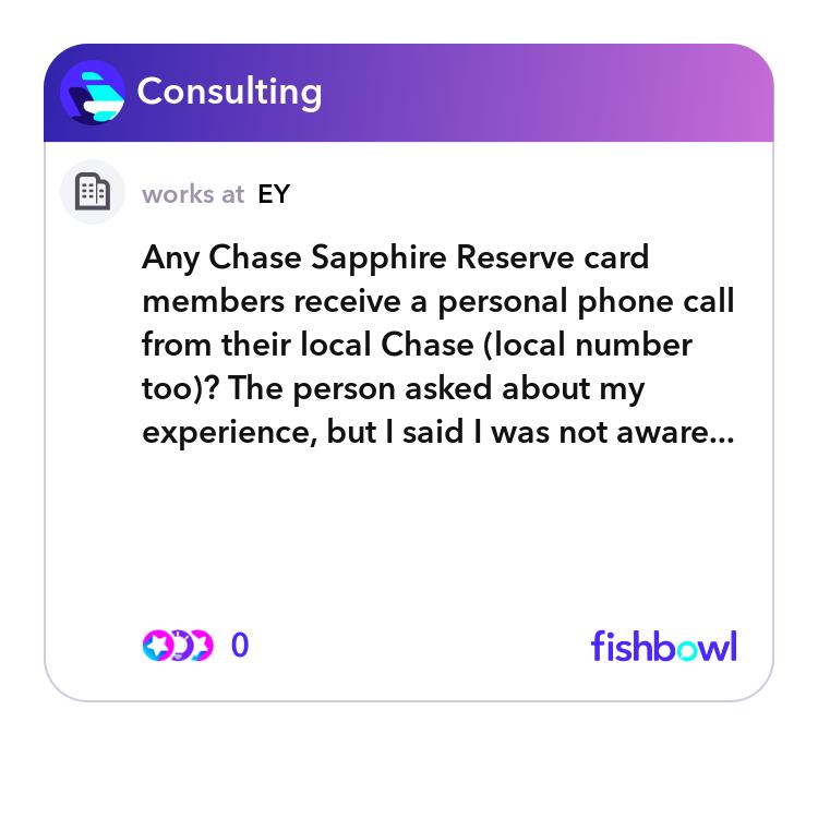 Any Chase Sapphire Reserve card members receive a personal phone Any Chase Sapphire Reserve card members receive a personal phone