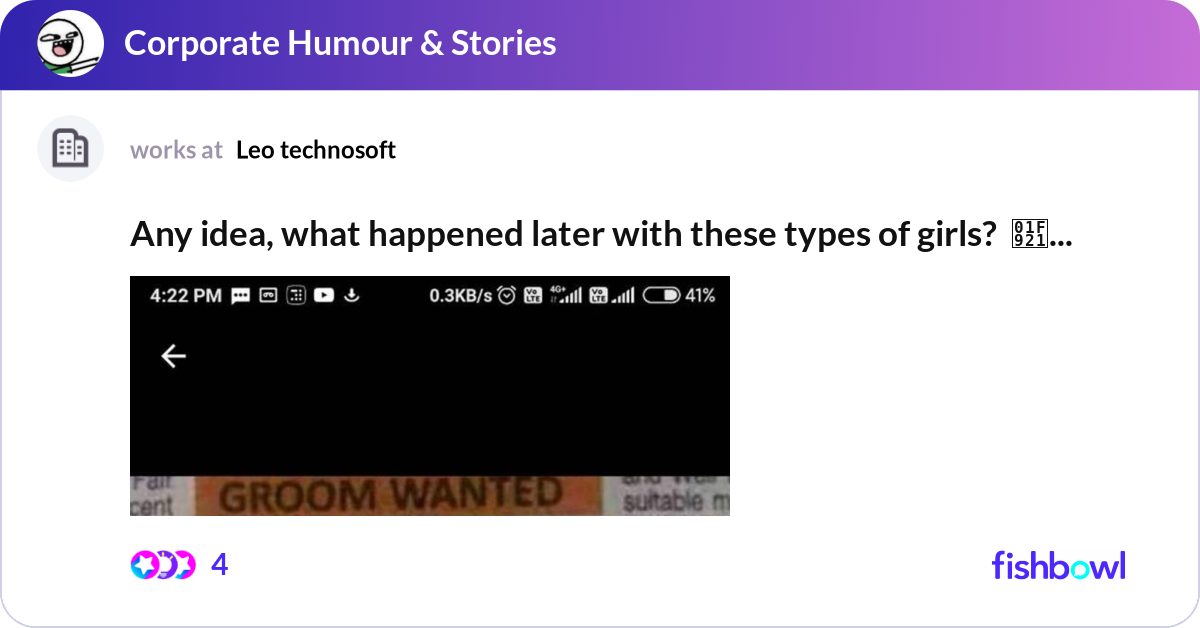 Any idea, what happened later with these types of ... | Fishbowl
