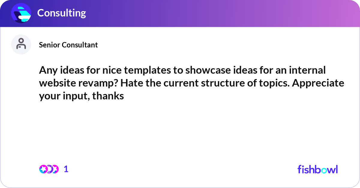 Any ideas for nice templates to showcase ideas for... | Fishbowl