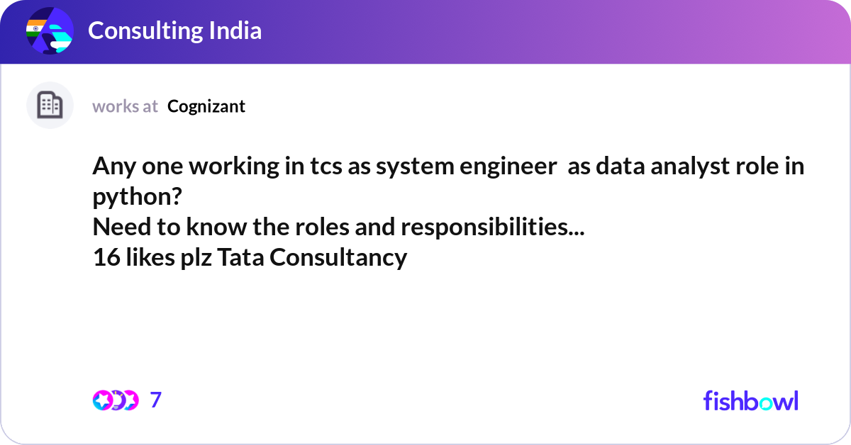 vanga sai charan - assistant system engineer at tcs |... Any one working in tcs as system engineer as data... | Fishbowl