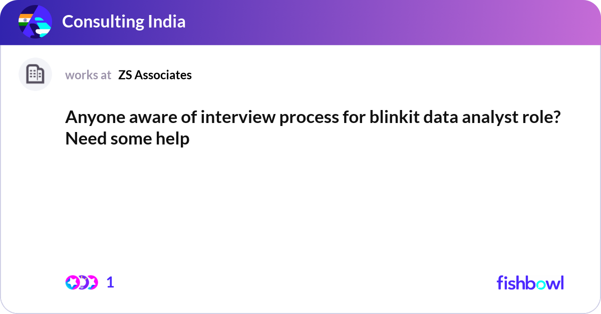 Anyone aware of interview process for blinkit data... | Fishbowl