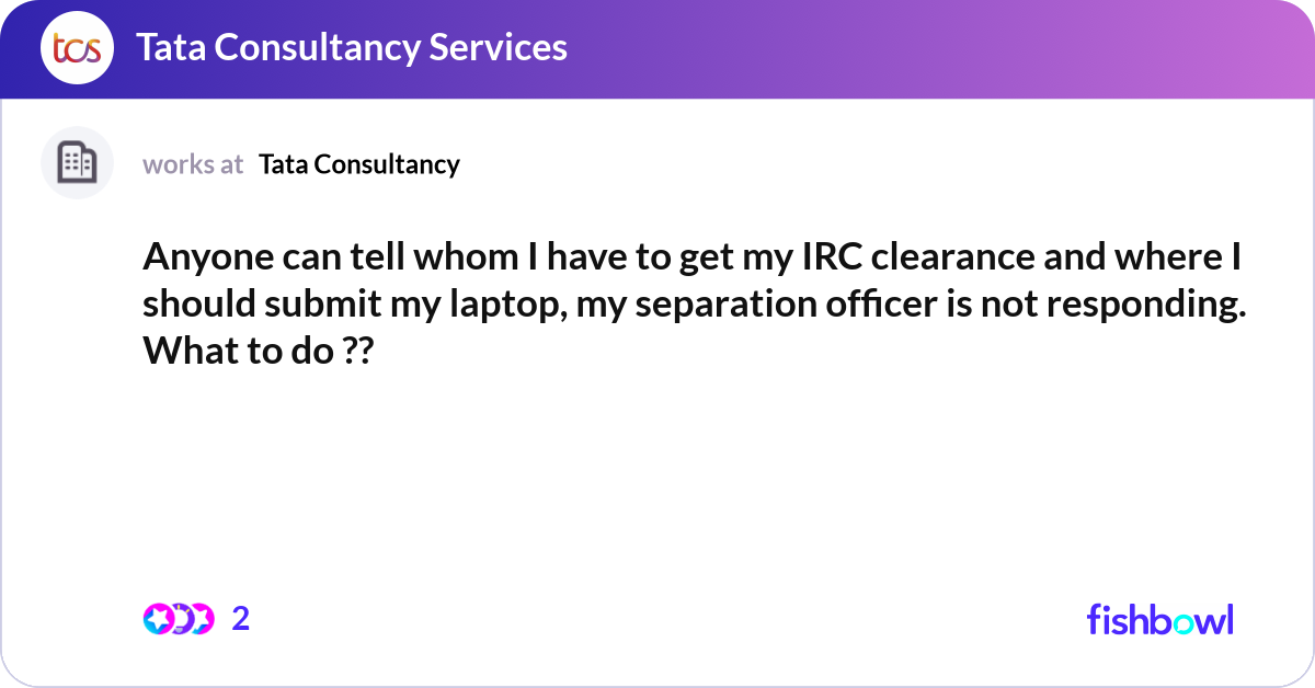 Anyone can tell whom I have to get my IRC clearanc... | Fishbowl