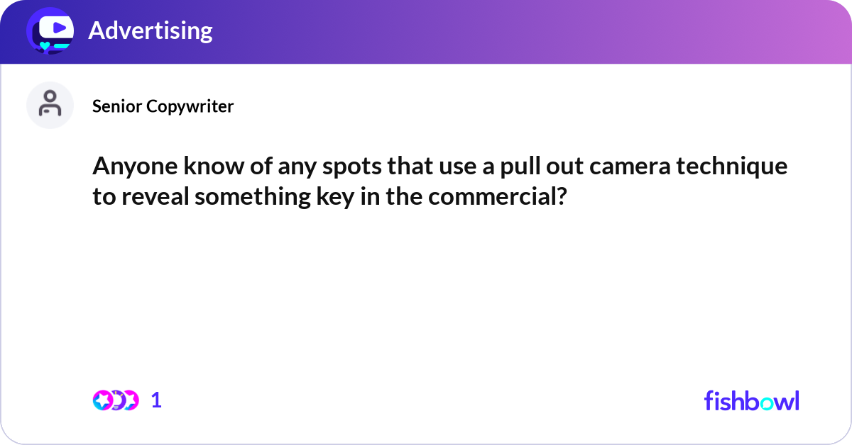 Anyone know of any spots that use a pull out camer... | Fishbowl
