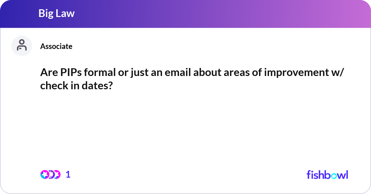 Pip Email Examples Are PIPs formal or just an email about areas of im... | Fishbowl