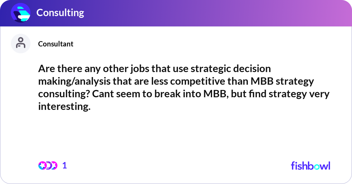 Are there any other jobs that use strategic decisi... | Fishbowl
