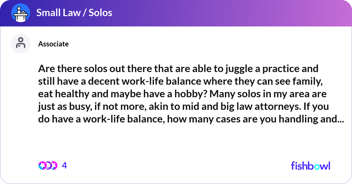 Are there solos out there that are able to juggle ... | Fishbowl