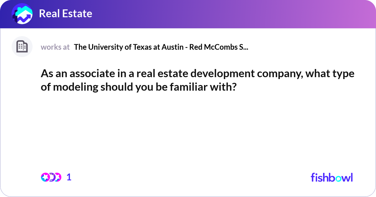 Associate Compa As an associate in a real estate development compa... | Fishbowl
