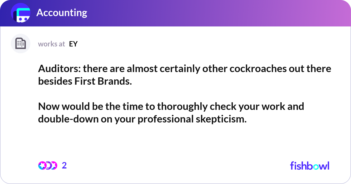 Auditors: there are almost certainly other cockroa... | Fishbowl