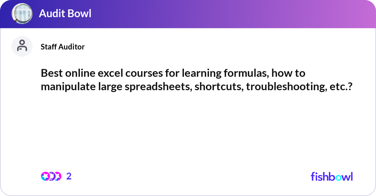Best online excel courses for learning formulas, h... | Fishbowl