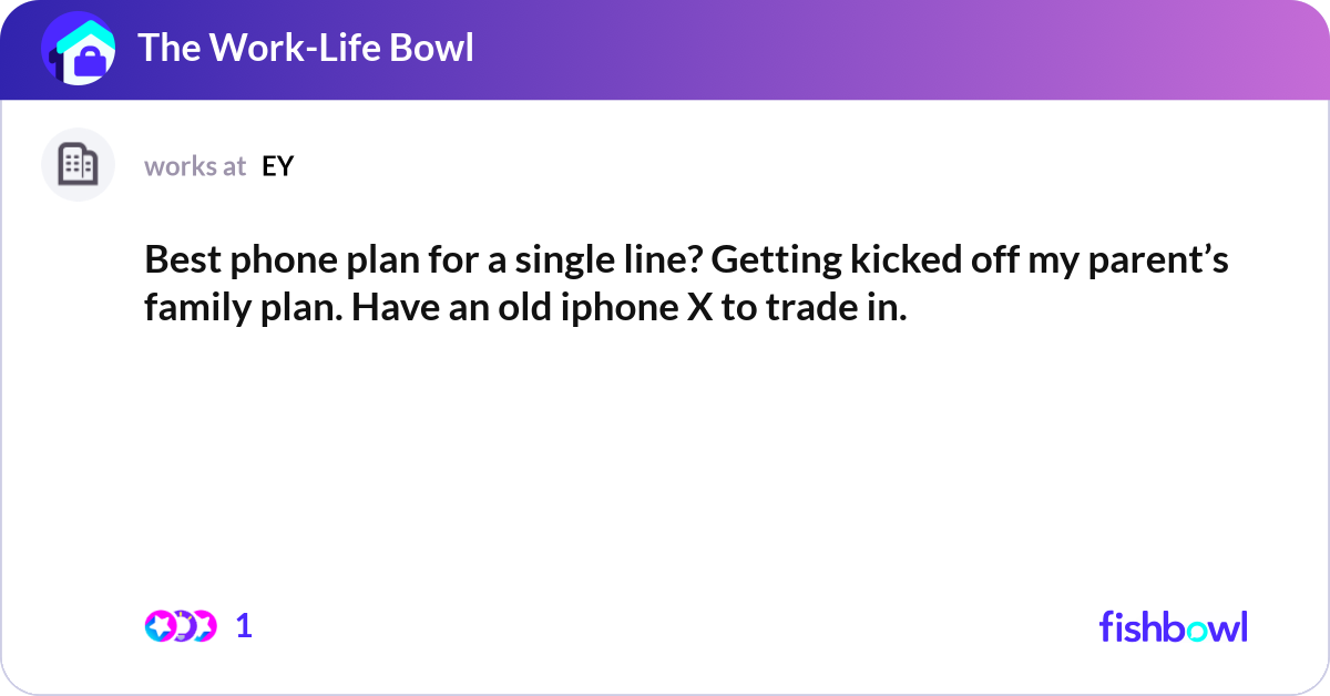 Best phone plan for a single line? Getting kicked ... | Fishbowl