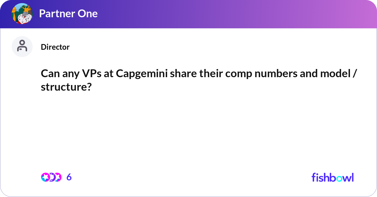 Can any VPs at Capgemini share their comp numbers ... | Fishbowl
