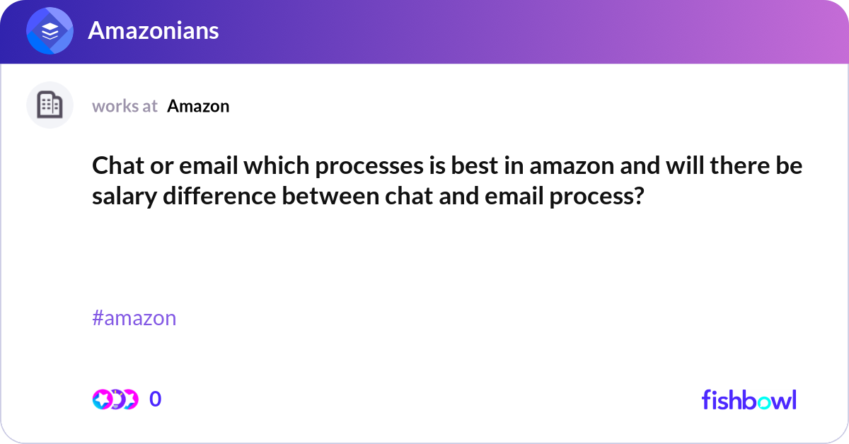 Chat or email which processes is best in amazon an... | Fishbowl