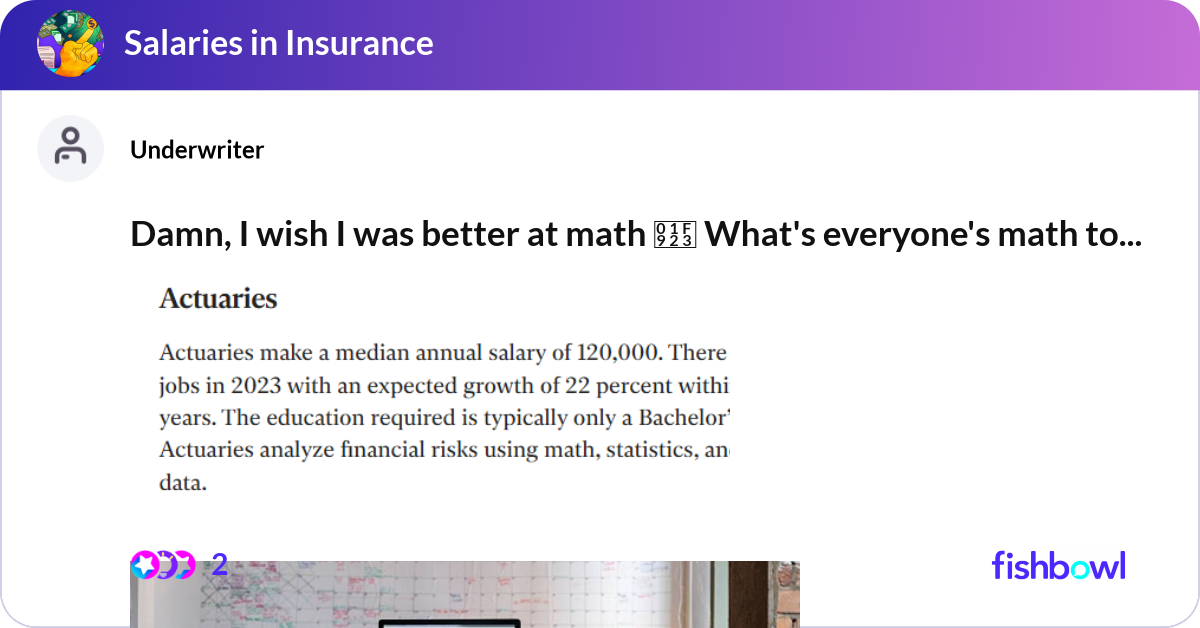 Damn Math Damn, I wish I was better at math 🤣 What's everyo... | Fishbowl
