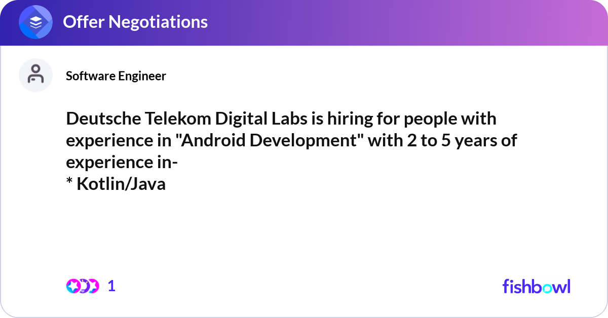 Deutsche Telekom Digital Labs is hiring for people... | Fishbowl