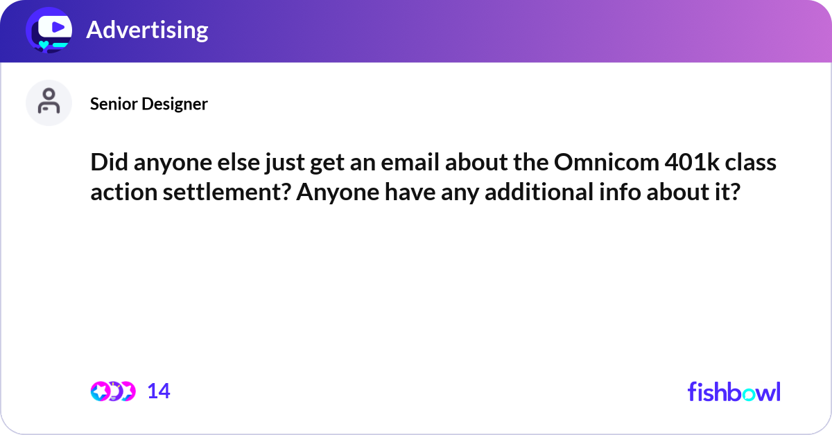 Did anyone else just get an email about the Omnico... | Fishbowl