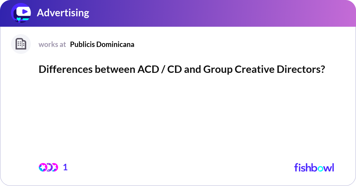 Differences between ACD / CD and Group Creative Di... | Fishbowl