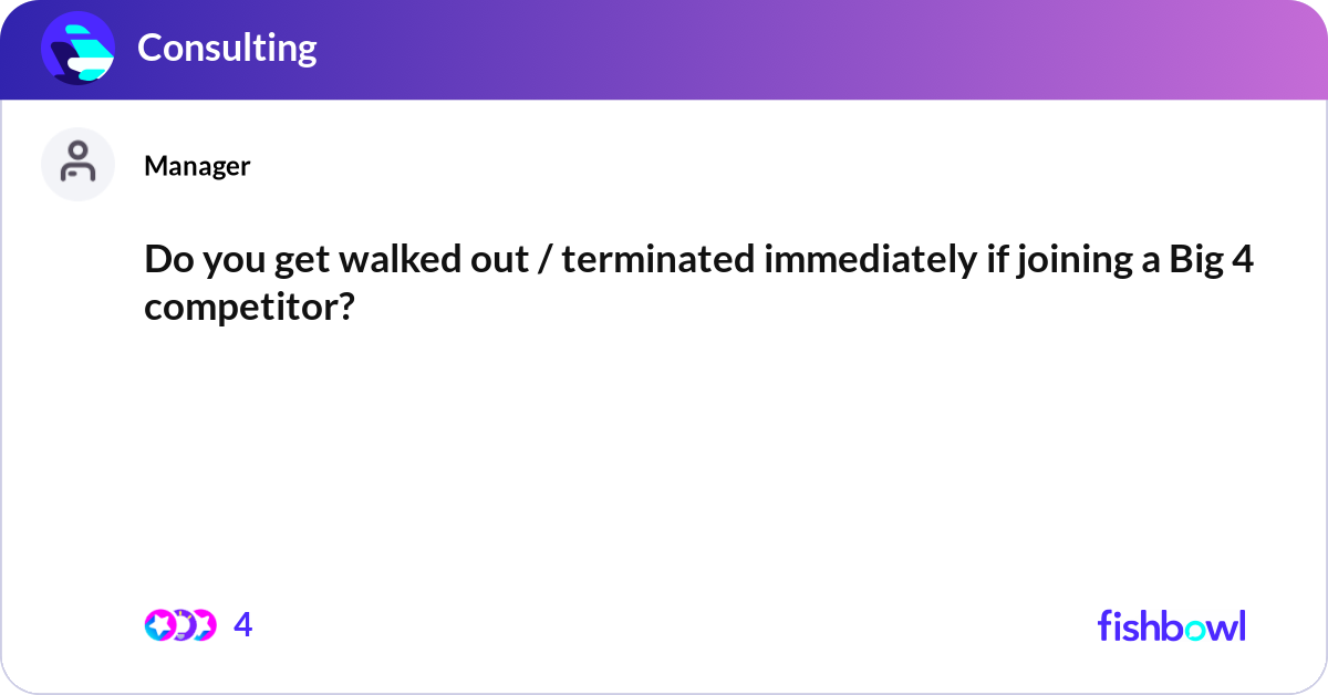 Do you get walked out / terminated immediately if ... | Fishbowl