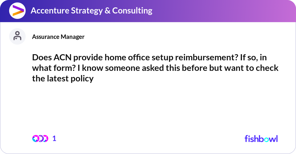 Does ACN provide home office setup reimbursement? ... | Fishbowl