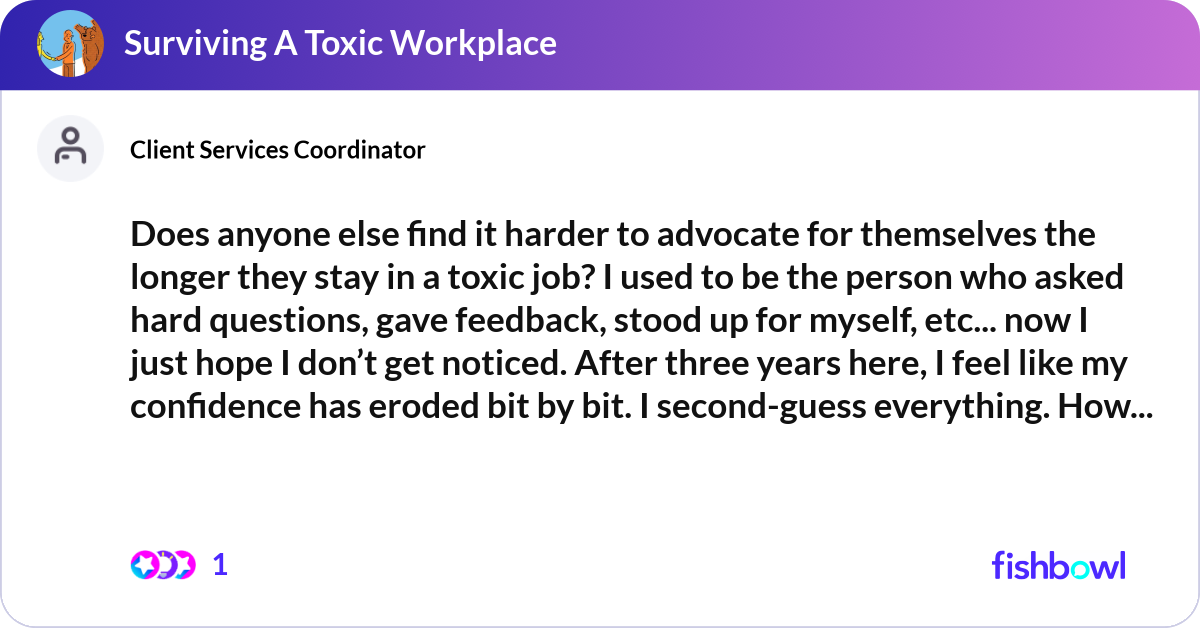 Does anyone else find it harder to advocate for th... | Fishbowl