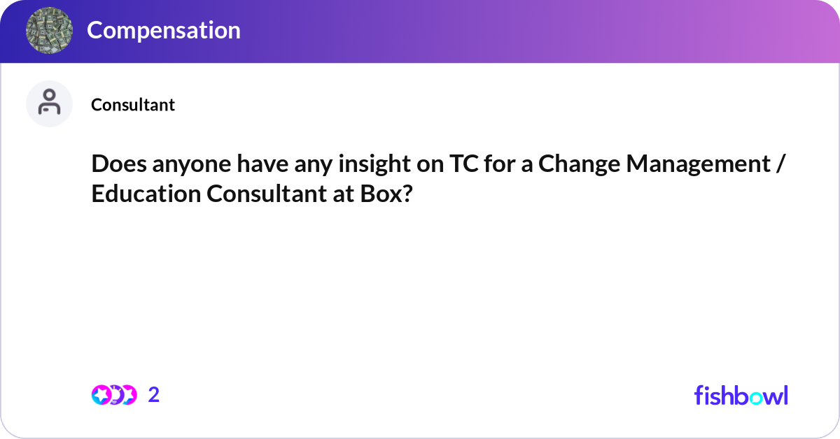 Does anyone have any insight on TC for a Change Ma... | Fishbowl