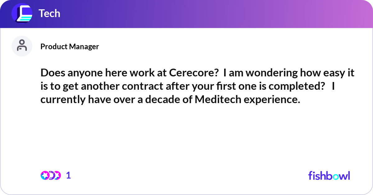 Does anyone here work at Cerecore? I am wondering... | Fishbowl