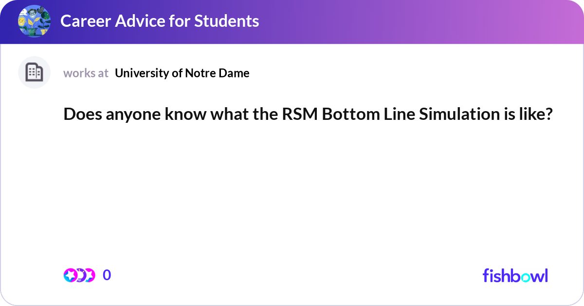 Does anyone know what the RSM Bottom Line Simulati... | Fishbowl