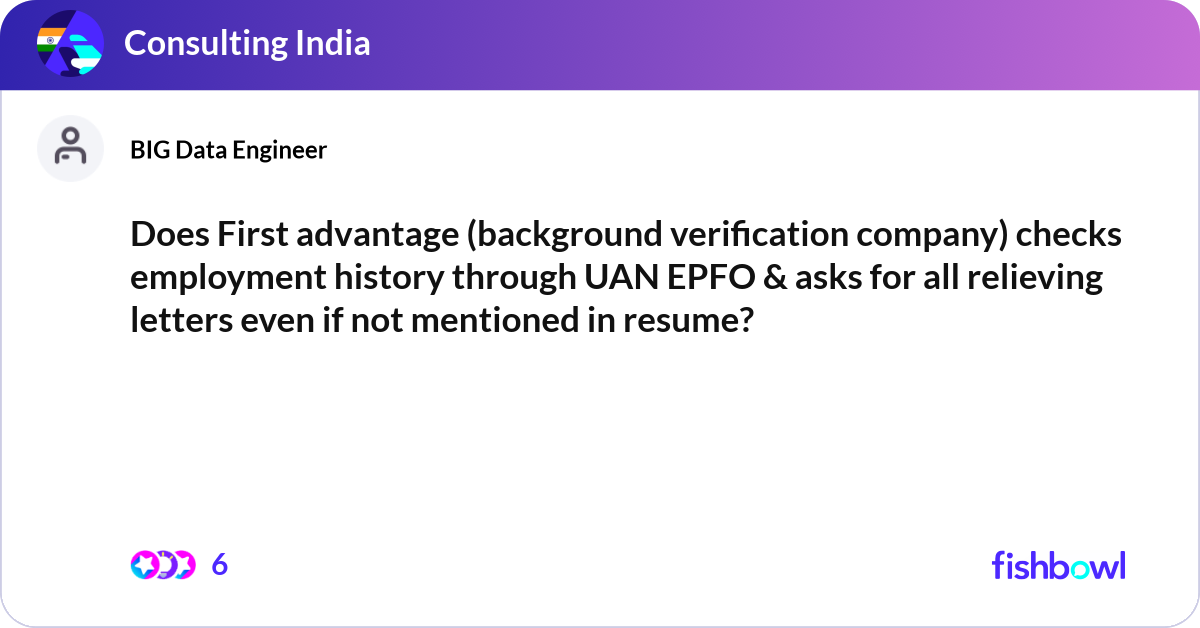 Does First advantage (background verification comp... | Fishbowl