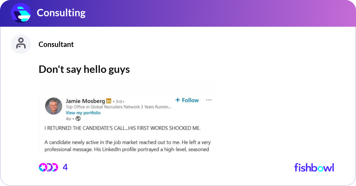 Don't say hello guys | Fishbowl