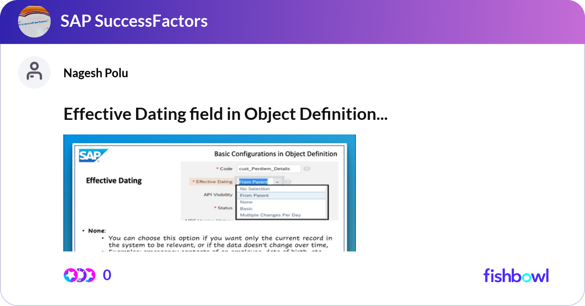 Effective Dating field in Object Definition Happy... | Fishbowl