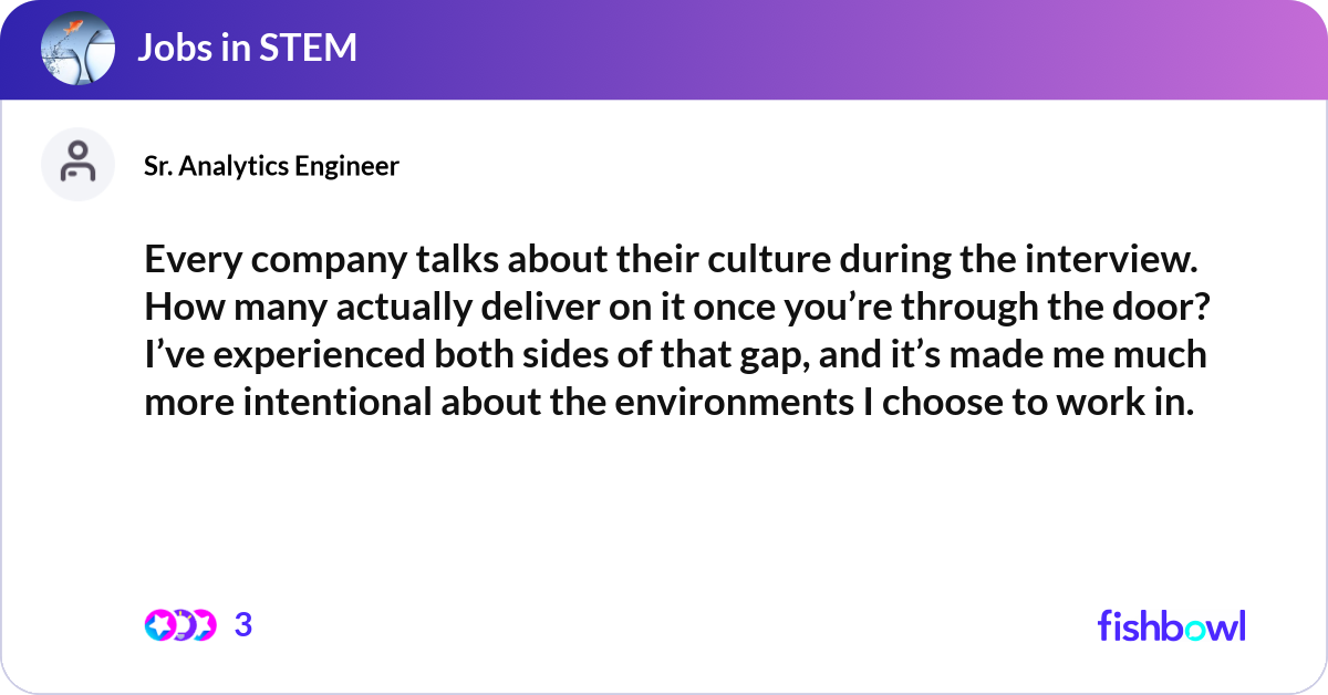 Every company talks about their culture during the... | Fishbowl