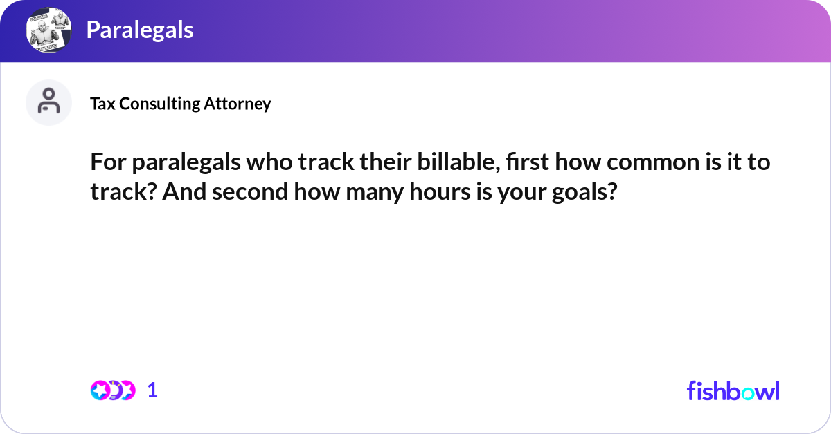 Paralegal Time Tracking For paralegals who track their billable, first how... | Fishbowl