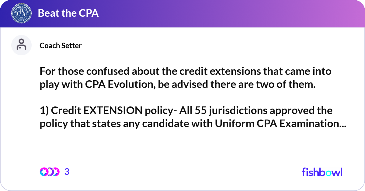For those confused about the credit extensions tha... | Fishbowl