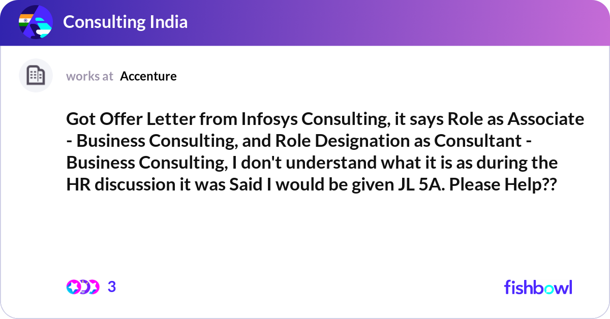 Got Offer Letter from Infosys Consulting, it says ... | Fishbowl