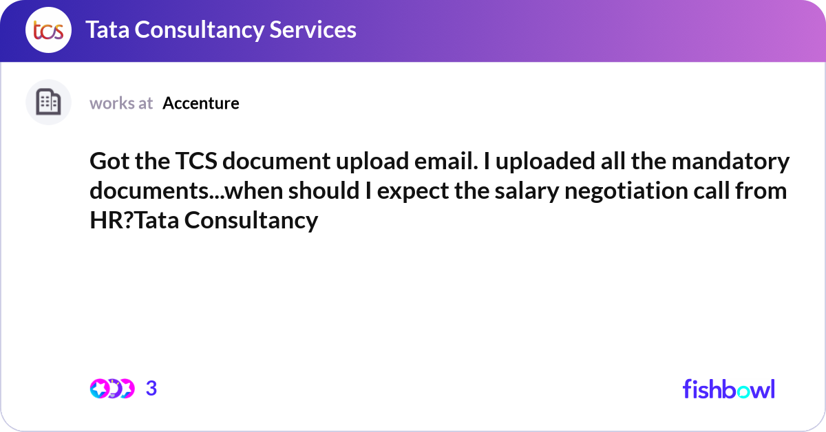 Got the TCS document upload email. I uploaded all ... | Fishbowl