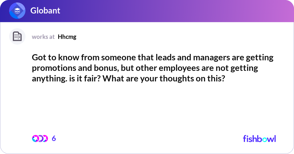 Got to know from someone that leads and managers a... | Fishbowl