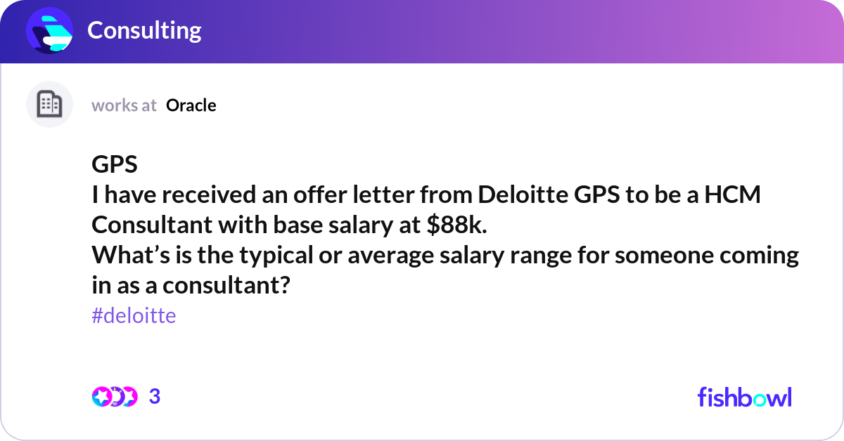GPS I have received an offer letter from Deloitte ... | Fishbowl