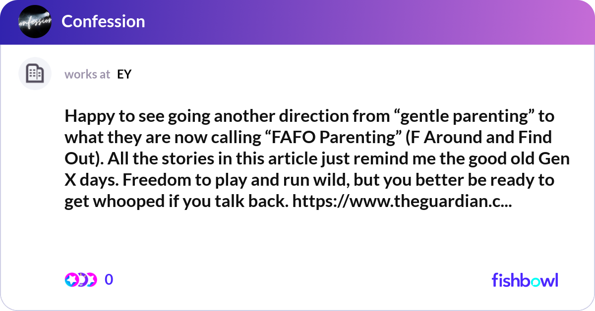 Happy to see going another direction from “gentle ... | Fishbowl