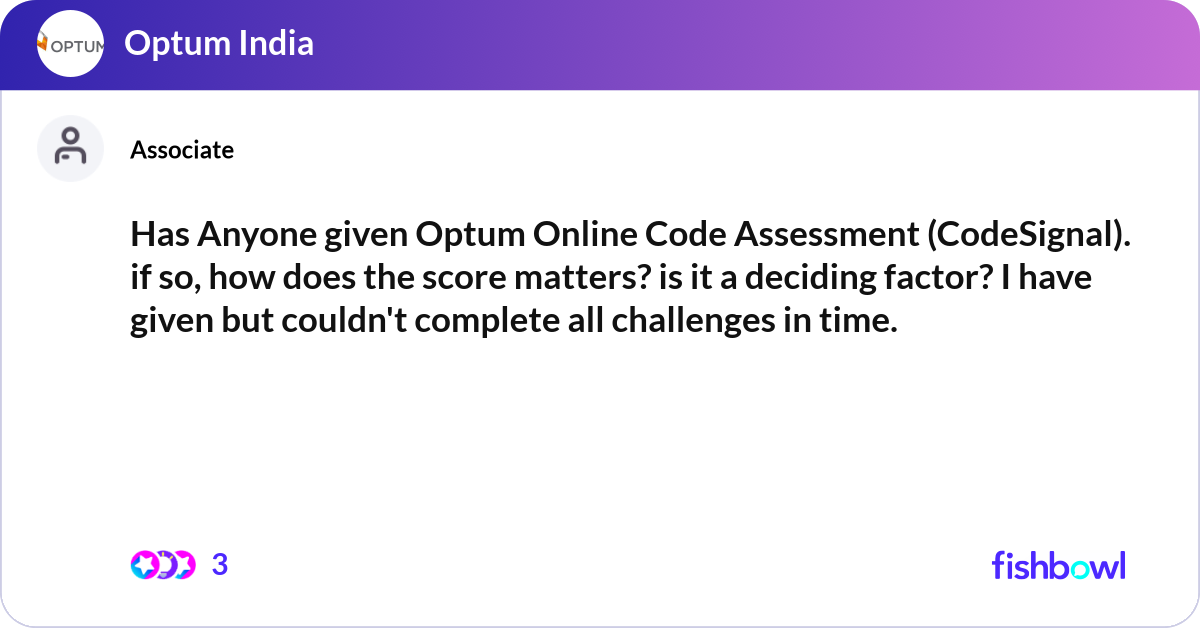 Has Anyone given Optum Online Code Assessment (Cod... | Fishbowl