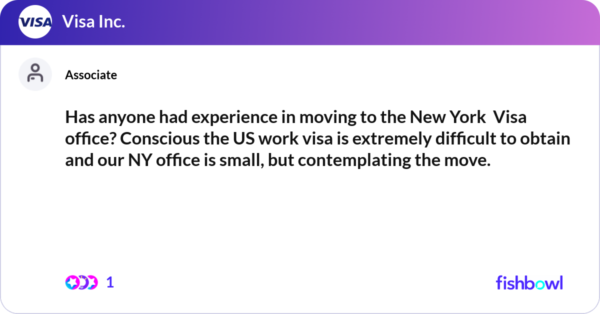 Has anyone had experience in moving to the New Yor... | Fishbowl