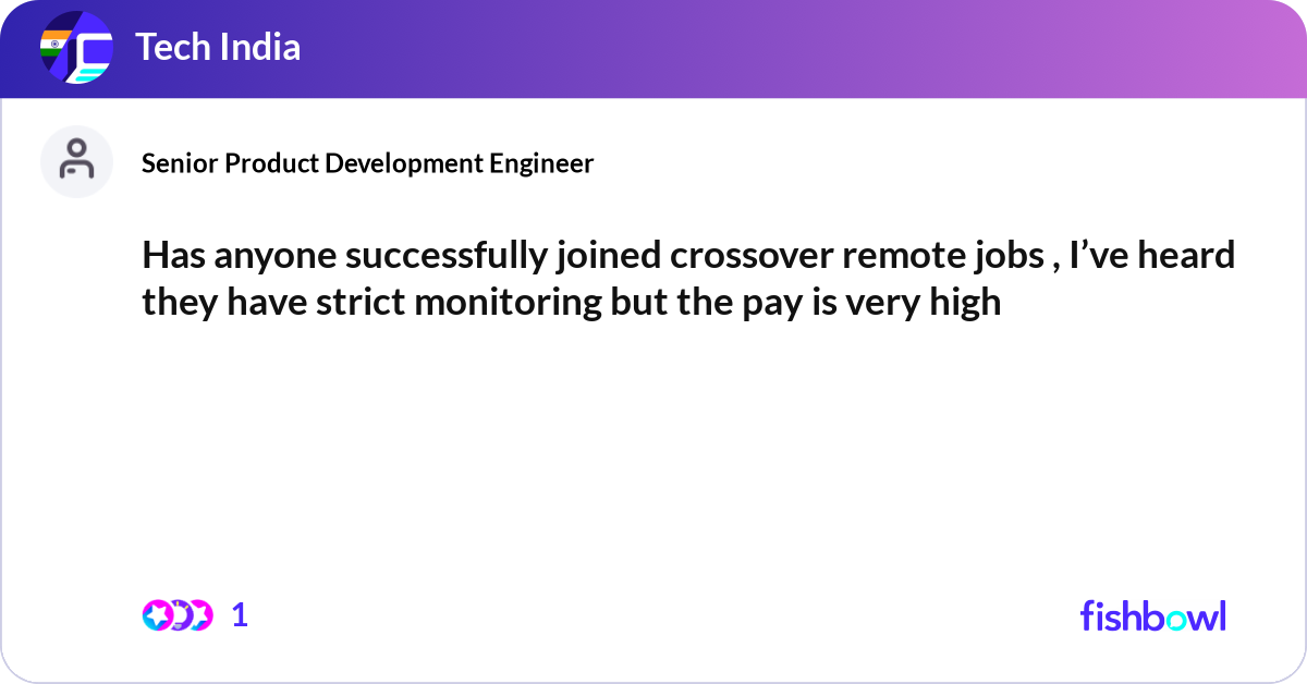 Has anyone successfully joined crossover remote jo... | Fishbowl