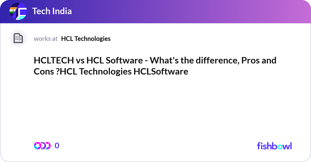 HCLTECH vs HCL Software - What's the difference, P... | Fishbowl