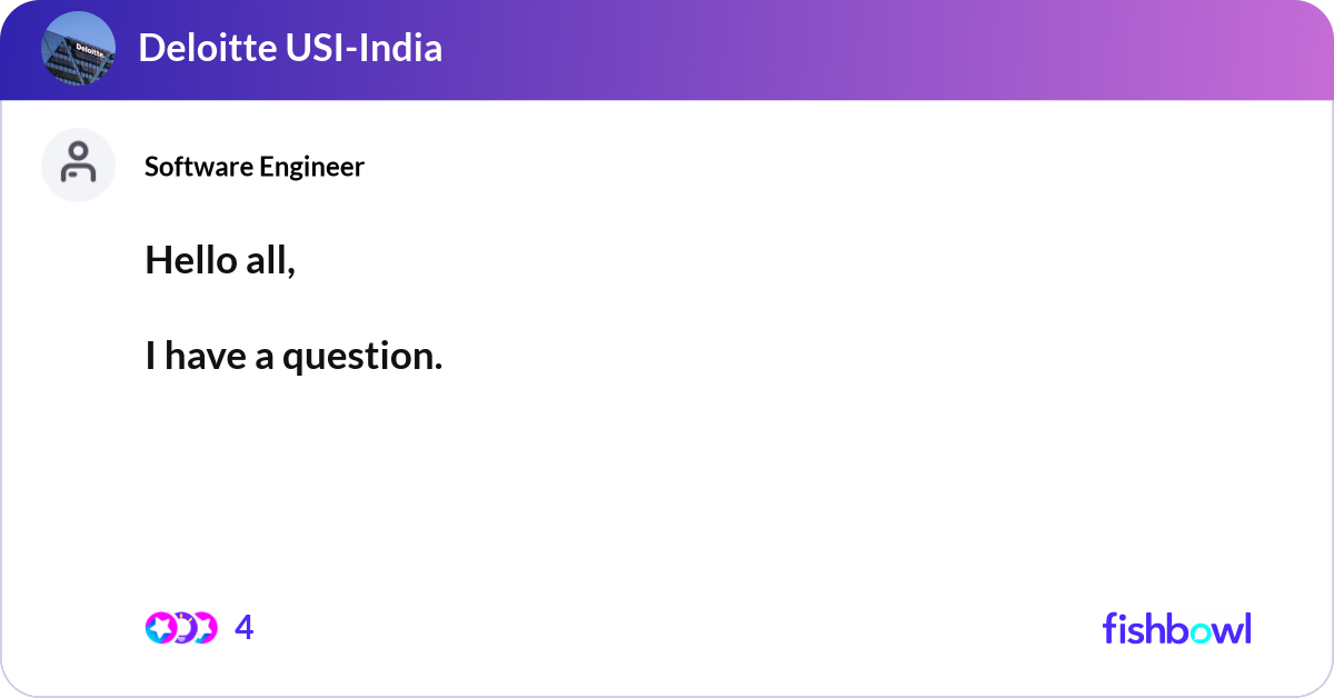 Hello Questions Hello all, I have a question. I have cleared all... | Fishbowl