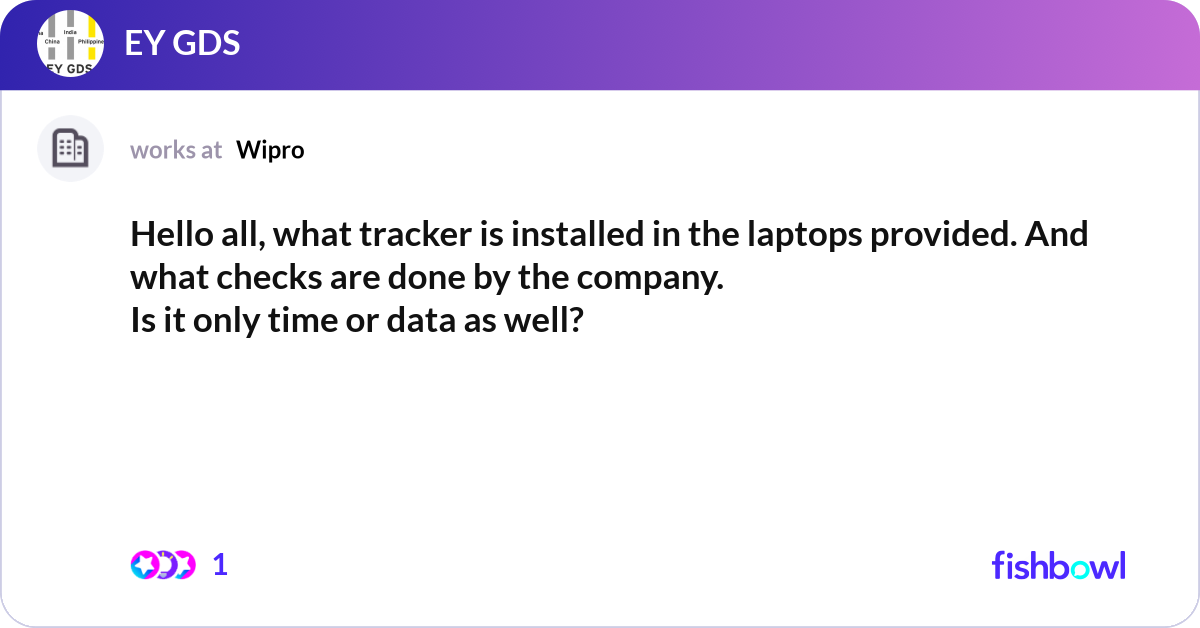 Hello all, what tracker is installed in the laptop... | Fishbowl