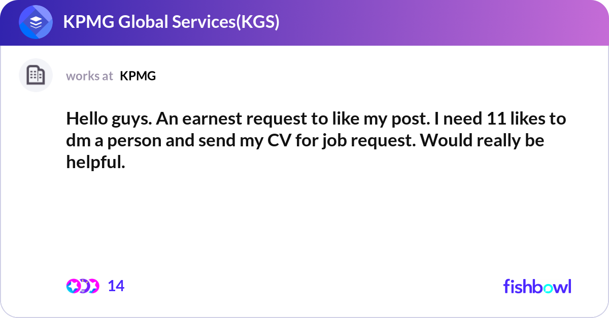 Hello guys. An earnest request to like my post. I ... | Fishbowl